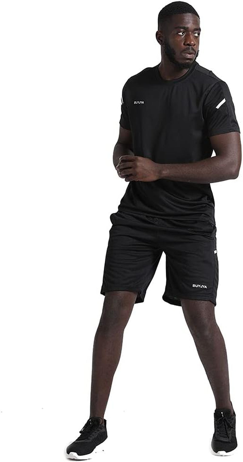 Men'S Workout Clothes Active Athletic Shorts Shirt Set 1 or 3 Pack for Basketball Football Exercise Training Running