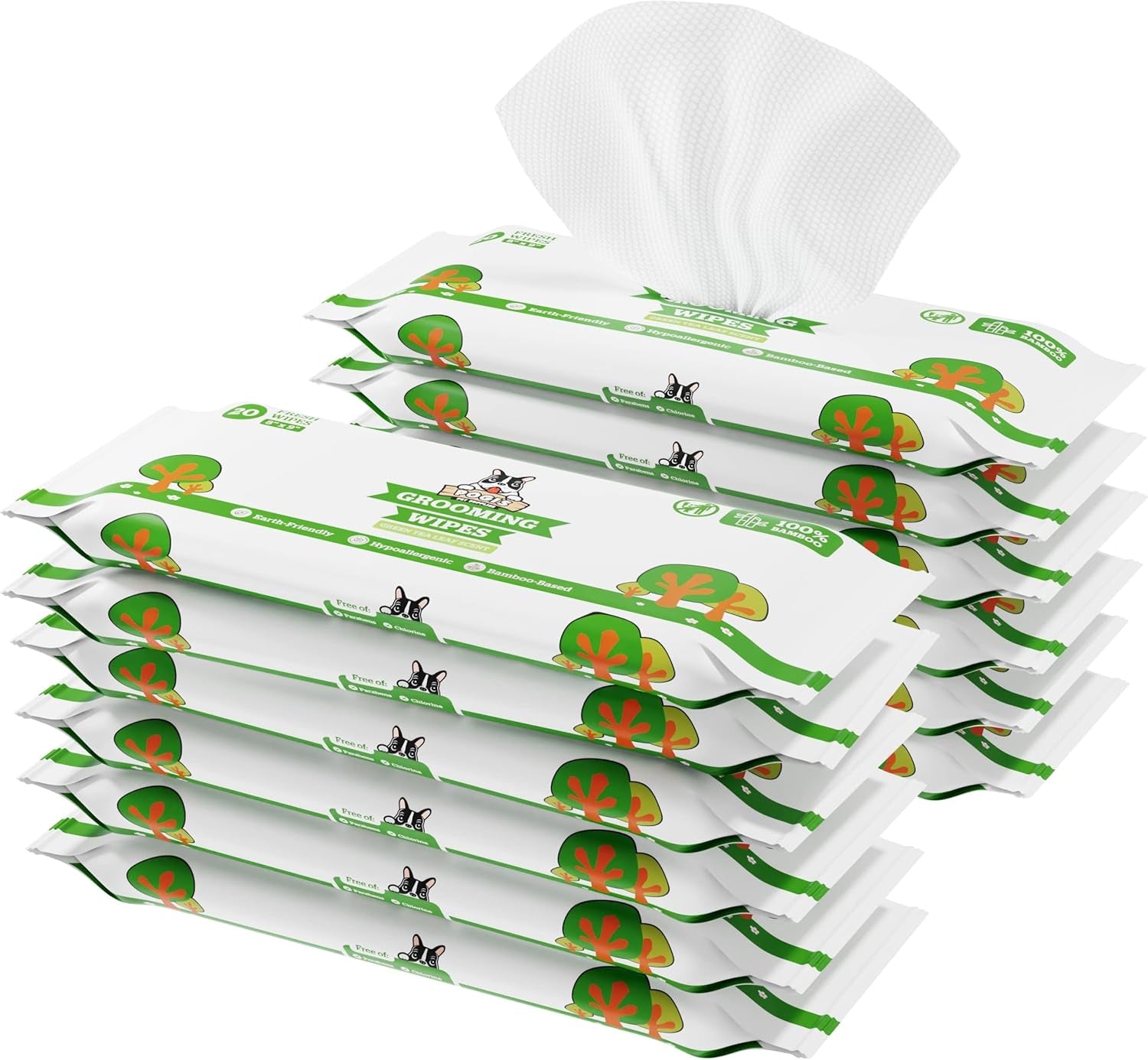 Pogi'S Grooming Wipes - Hypoallergenic Pet Wipes for Dogs & Cats - Plant-Based, Earth-Friendly, Deodorizing Dog Wipes