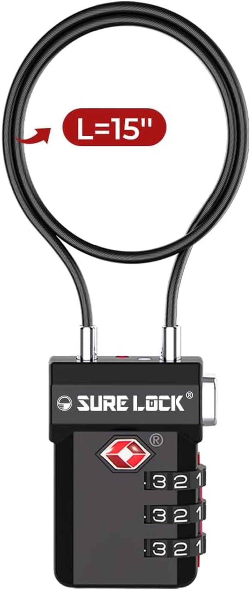 TSA Approved Luggage Locks, Open Alert, Easy Read Dials, Travel Luggage Locks for Suitcase, Baggage Locks