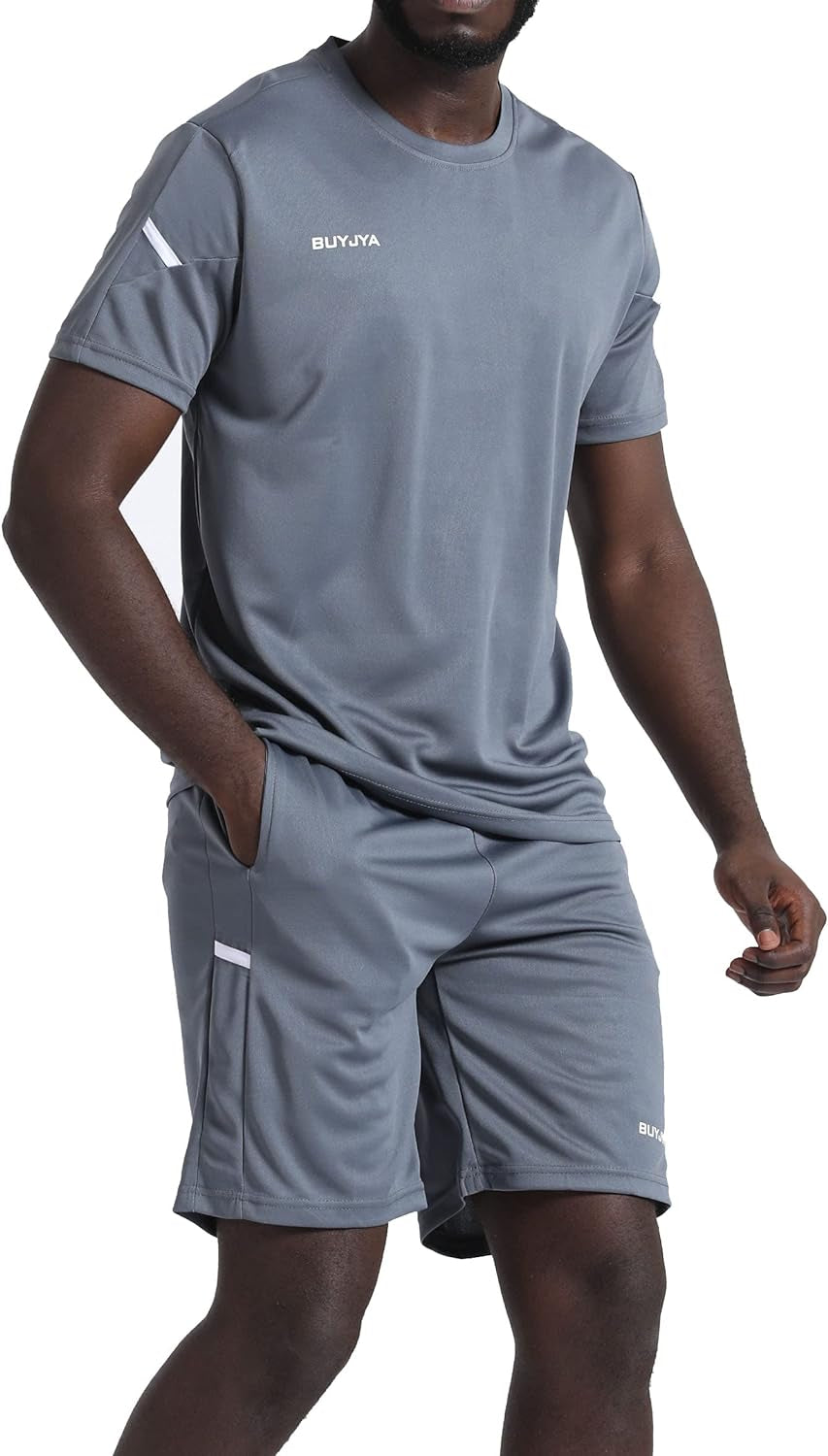 Men'S Workout Clothes Active Athletic Shorts Shirt Set 1 or 3 Pack for Basketball Football Exercise Training Running
